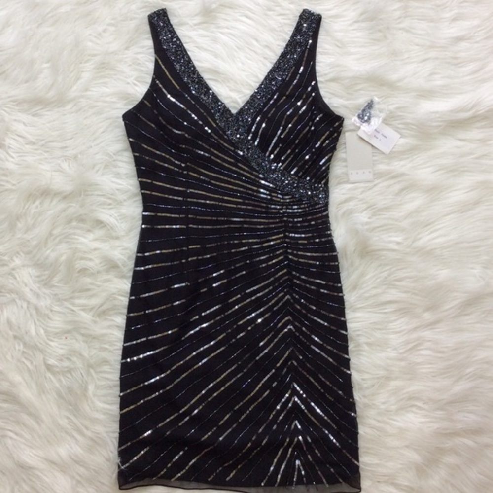 Sean couture • black sequined mini dress • large